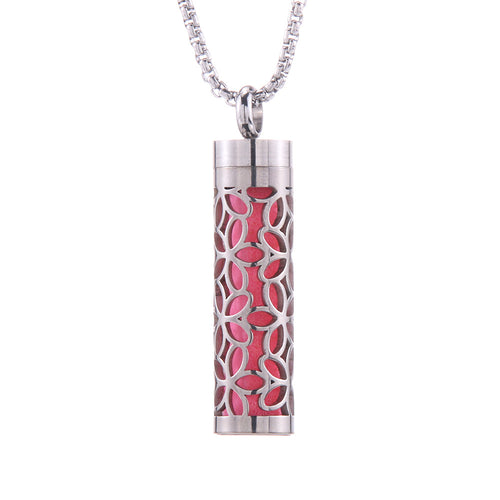 Collier pendentif aromathérapie en acier inoxydable – Diffuseur huiles essentielles – Unisexe